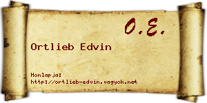 Ortlieb Edvin névjegykártya