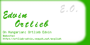 edvin ortlieb business card